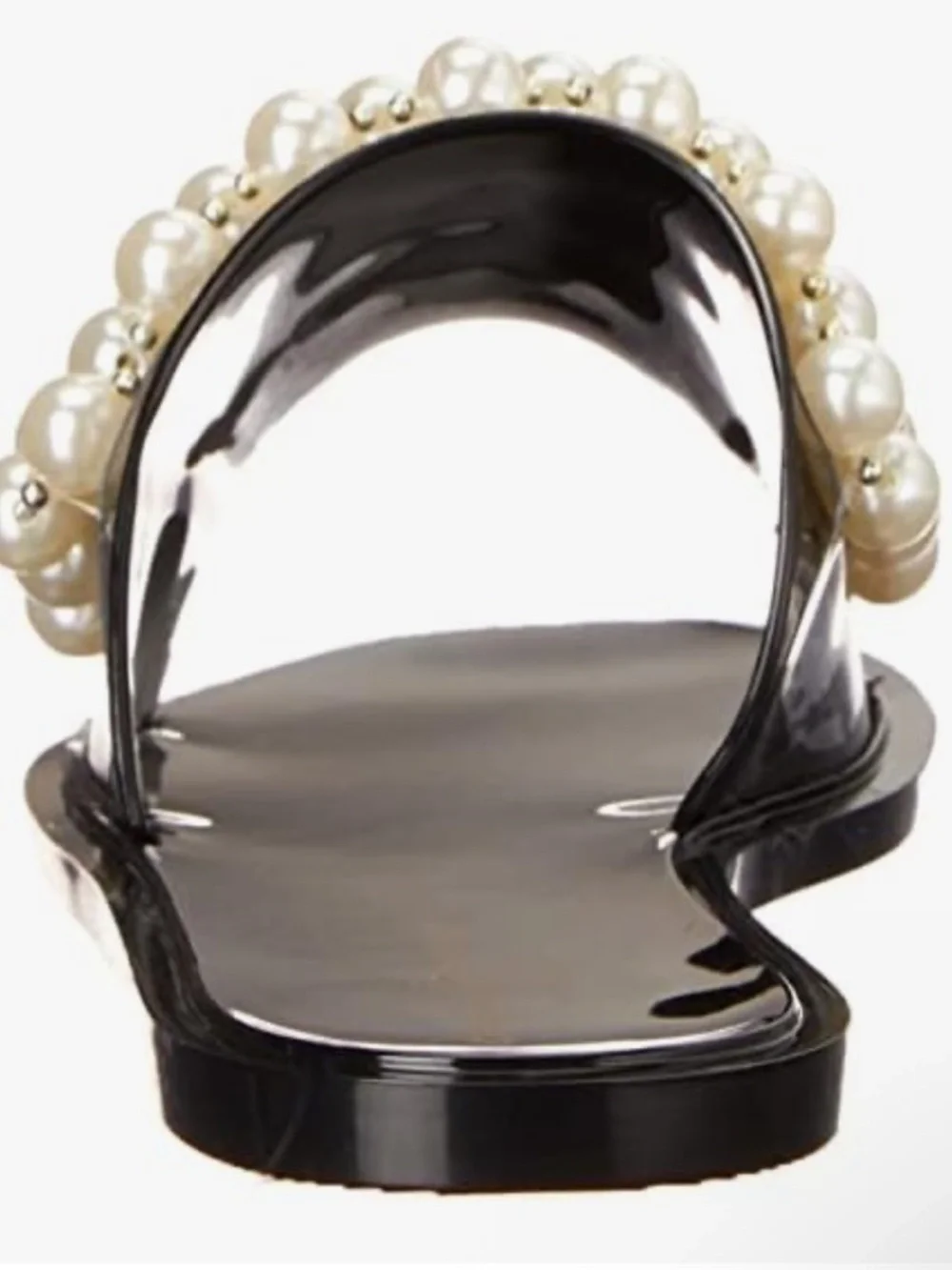 Chinese Laundry Black Slide Sandal with Pearl Embellishment. Size 7. Never worn